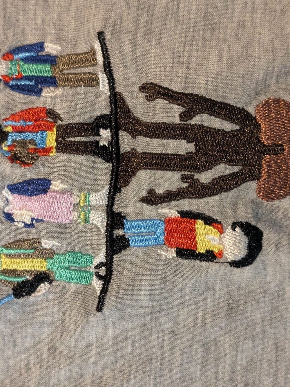 Netflix Stranger Things Shirt with Multicolor Embroidered Characters